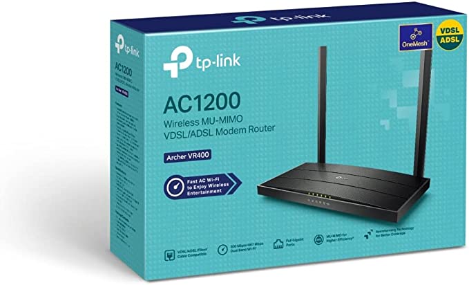 tp-link AC1200 ADSL Modem Roter Archer VR400