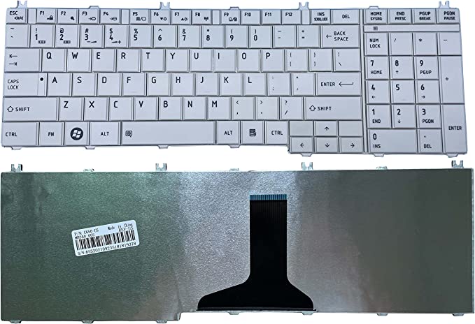 Compatible Laptop Keyboard For Toshiba C660 White