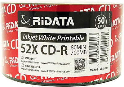 RIDATA CD-R Printable 52X 700MB 50Pcs Shrink Pack