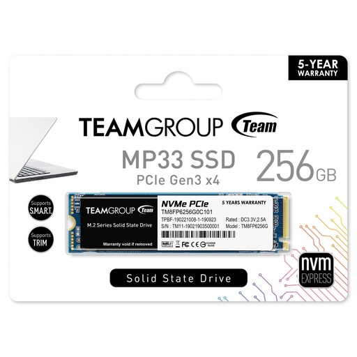 SSD Hard Disk M.2 NVME Team Group 256GB MP33