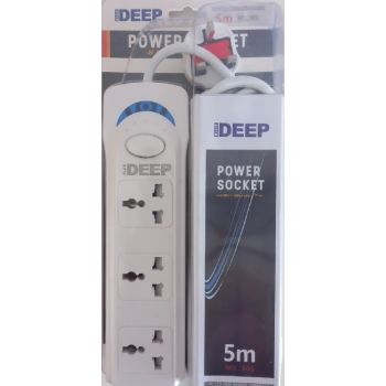 Power Extension Socket Blue Deep 5 Way 3Mtr.